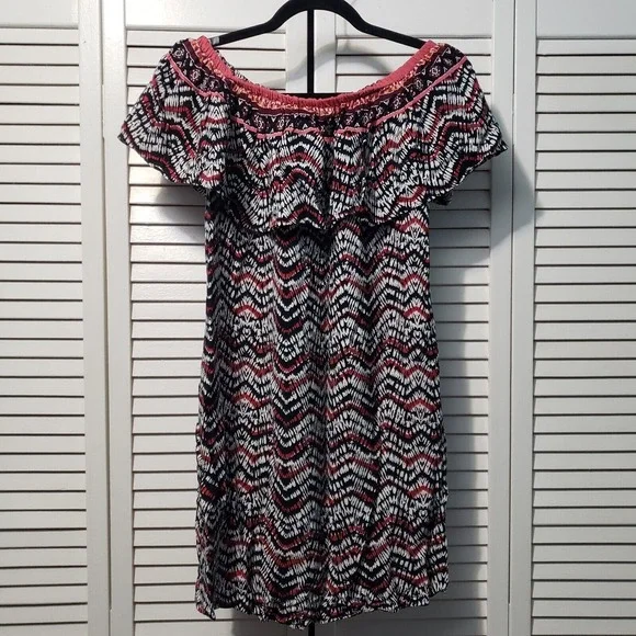 Sanctuary Stella Off the Shoulder Mini Dress Women's Small‎ Bright Maasai Print - Picture 4 of 10